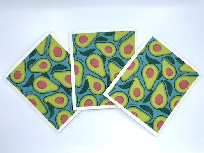 Avocado Case of 10 Swedish Dish Cloth Sets (set includes 3 cloths) - Tree Spirit Wellness