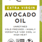 Avocado Oil | Certified Organic | Extra Virgin | Unrefined | 1 Liter - Tree Spirit Wellness