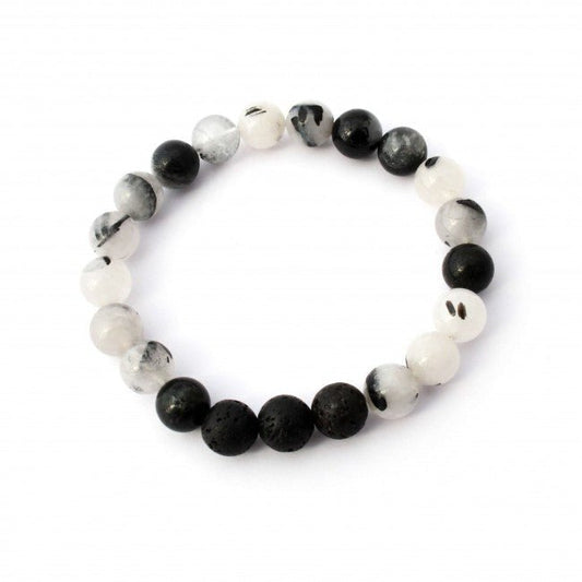 Black Tourmaline Quartz Aromatherapy Bracelet - Tree Spirit Wellness