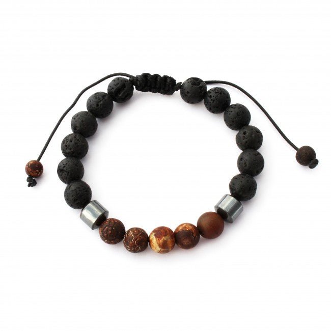 Brown Agate Adjustable Aromatherapy Bracelet - Tree Spirit Wellness