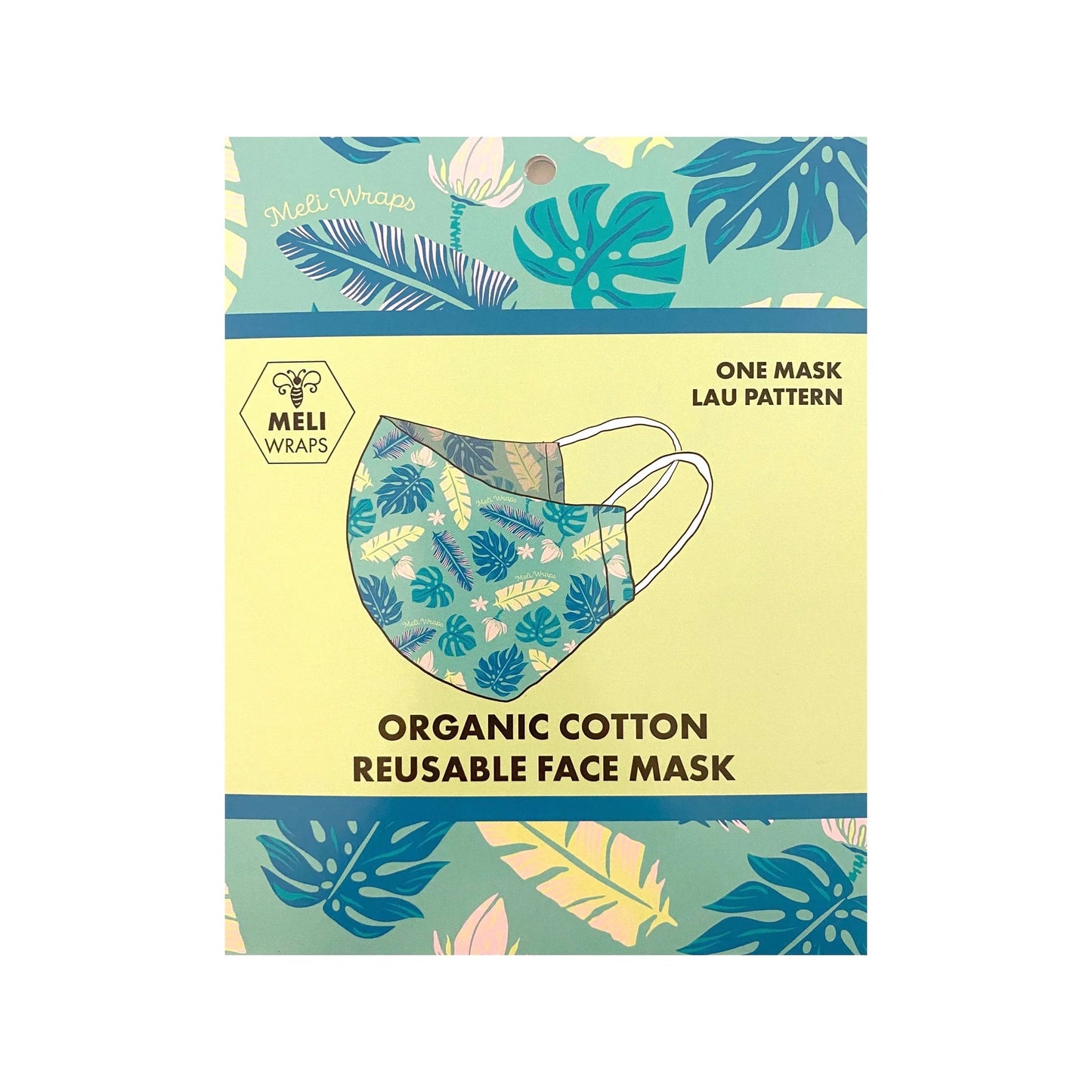 Case of 8~100%GOTS Certified Organic Cotton Face Mask in Lau Print - Tree Spirit Wellness