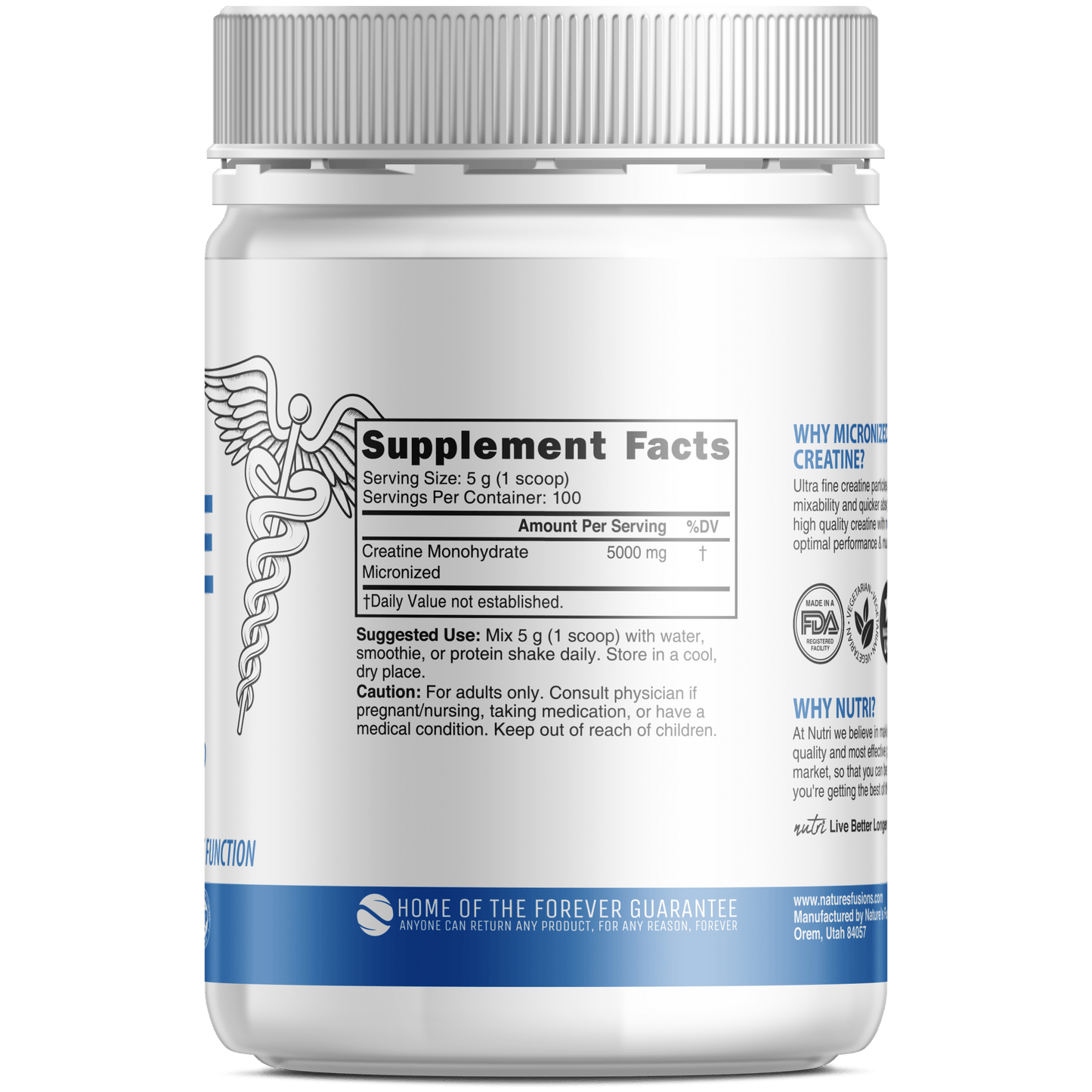 Creatine 5000 mg Unflavored Powder - Tree Spirit Wellness