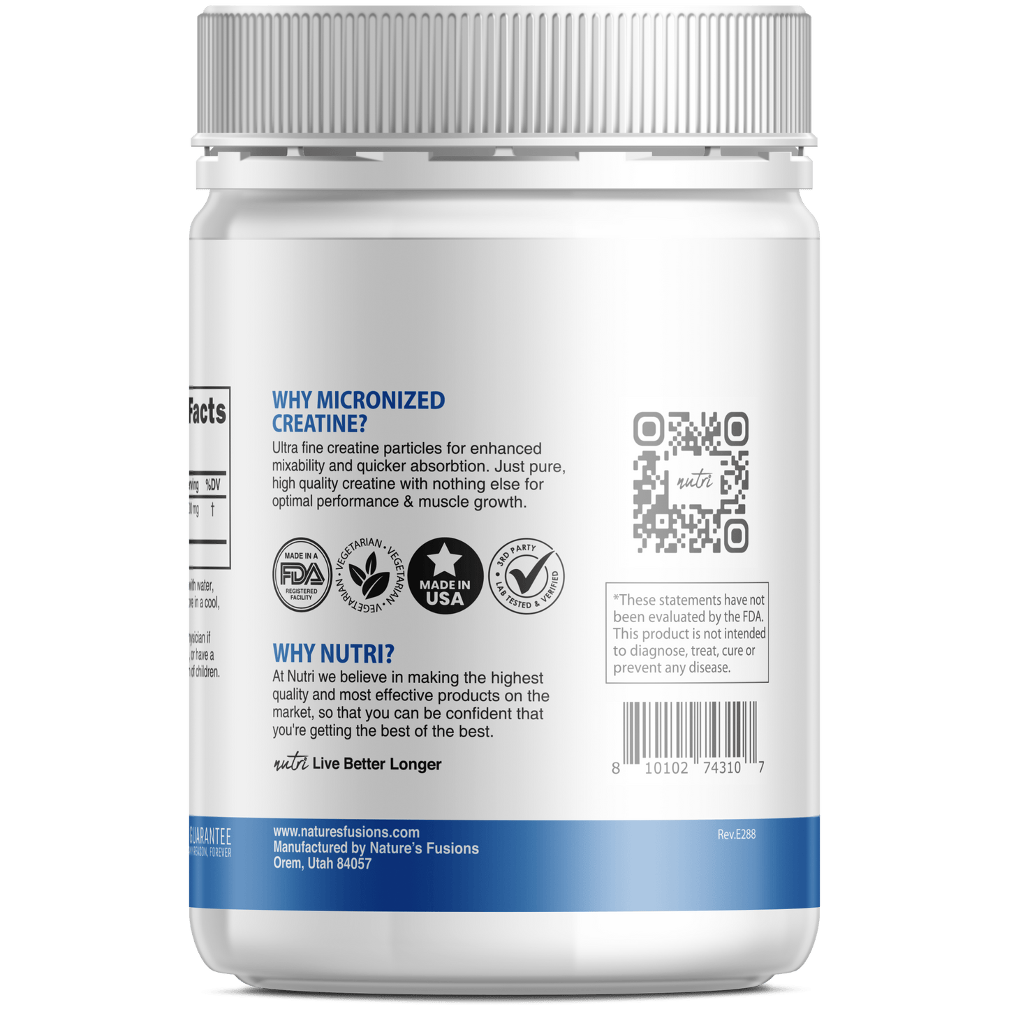 Creatine 5000 mg Unflavored Powder - Tree Spirit Wellness