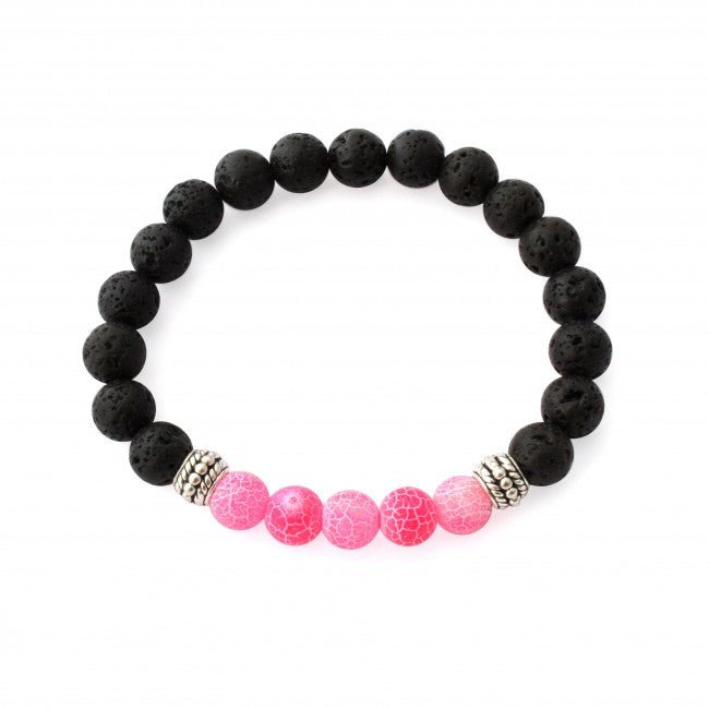 Frosted Pink Agate Aromatherapy Bracelet - Tree Spirit Wellness