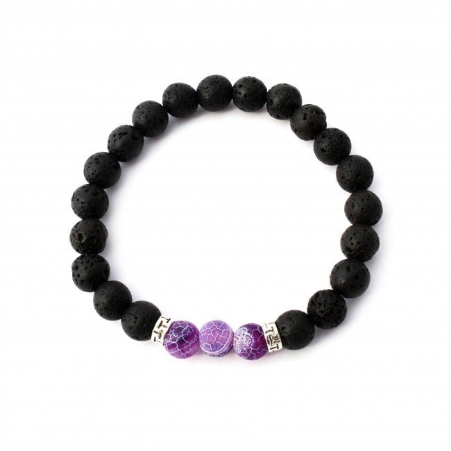 Frosted Purple Agate Aromatherapy Bracelet - Tree Spirit Wellness