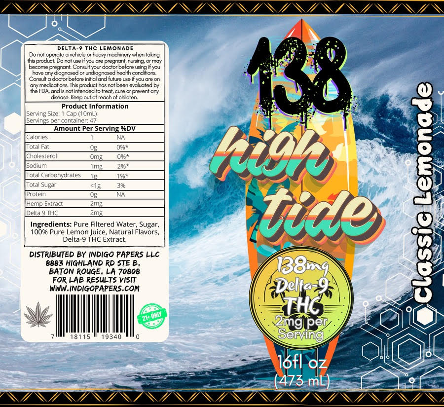 High Tide Classic Lemonade 138mg D9 SHELF STABLE - Tree Spirit Wellness