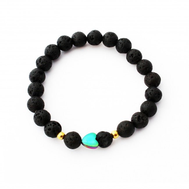 Iridescent Heart Aromatherapy Bracelet - Tree Spirit Wellness