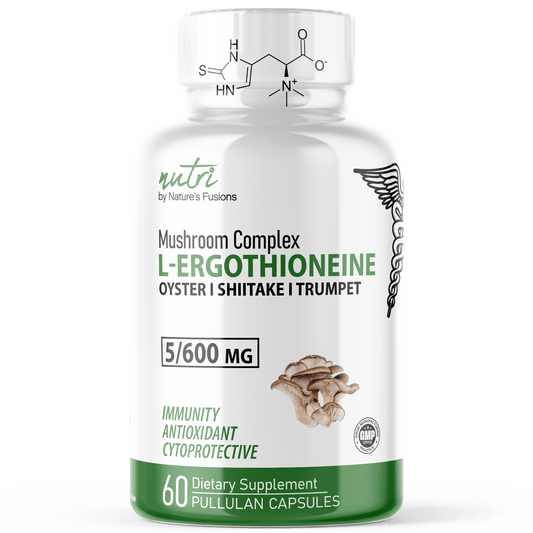 L Ergothioneine Mushroom Complex - 5mg L - Ergothioneine & 600mg 99%Organic Mushroom Extracts - Tree Spirit Wellness