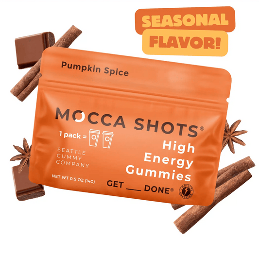 Mocca Shots High Energy Gummies with Caffeine Pumpkin Spice (12 - Pack) - Tree Spirit Wellness