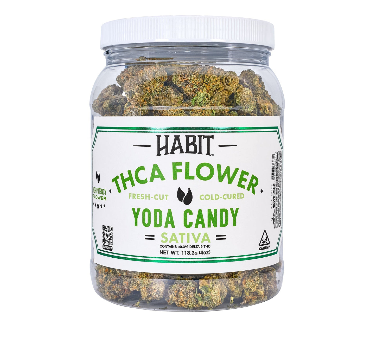 New! THCA Flower Jar Yoda Candy 4oz (Sativa) - BULK - Tree Spirit Wellness