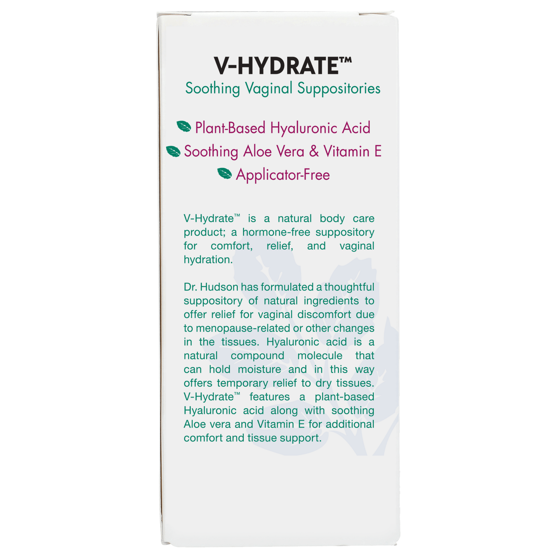 NEW! V - Hydrate™ – 24 suppositories - Tree Spirit Wellness