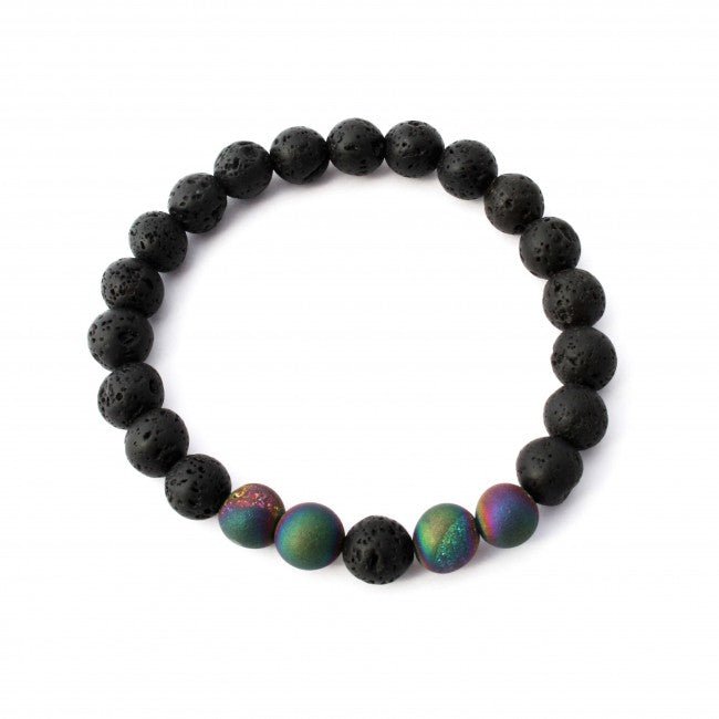 Rainbow Aura Quartz Aromatherapy Bracelet - Tree Spirit Wellness