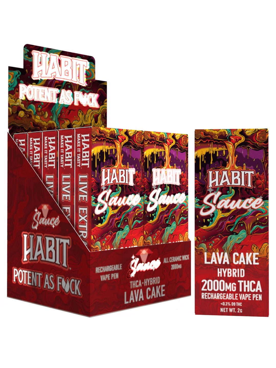 THCA 2000mg 10 pack Rechargeable Vape - Lava Cake (Hybrid) - Tree Spirit Wellness