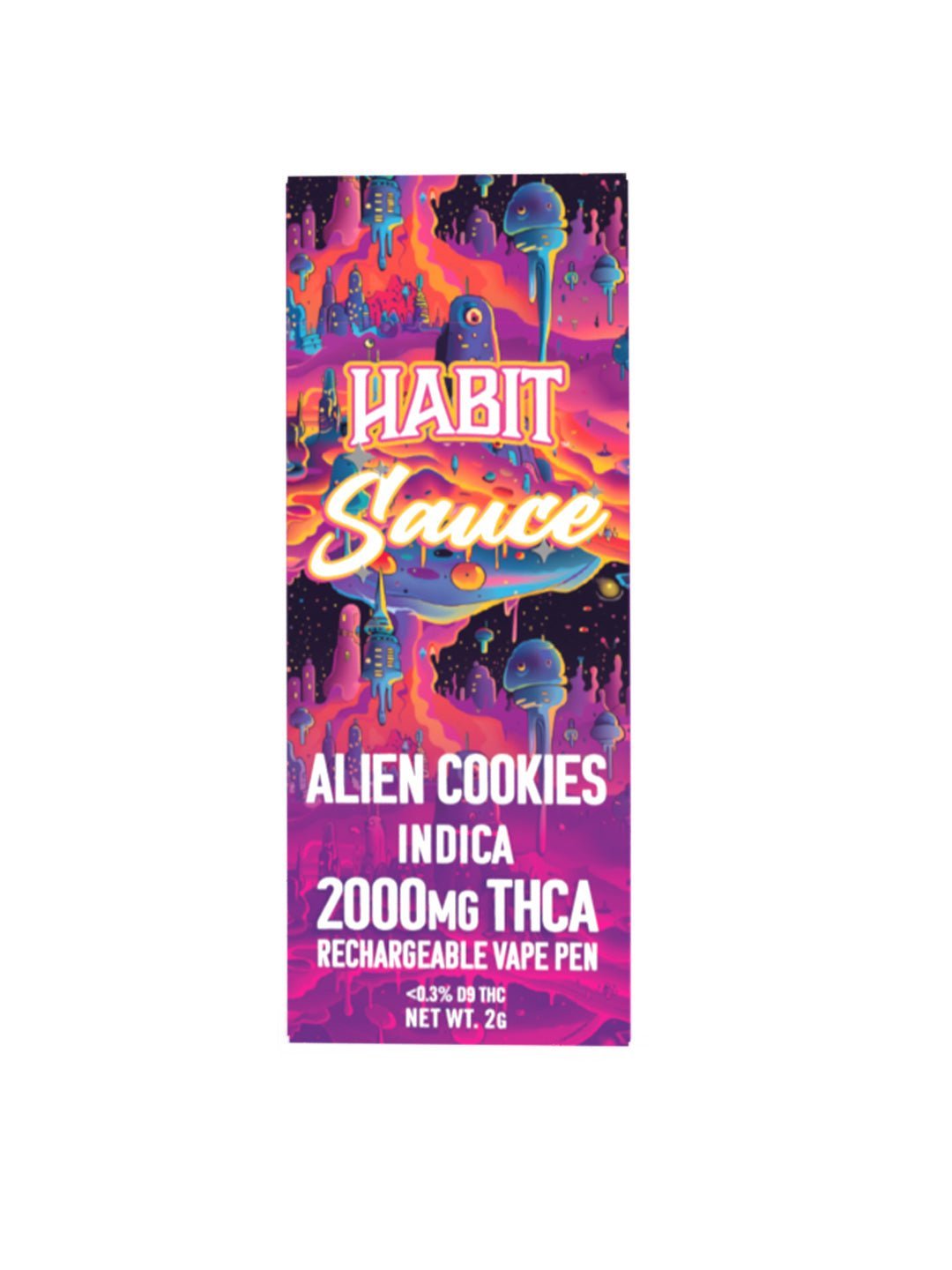 THCA 2000mg 10pk Rechargeable Vape - Alien Cookies (Hybrid) - Tree Spirit Wellness