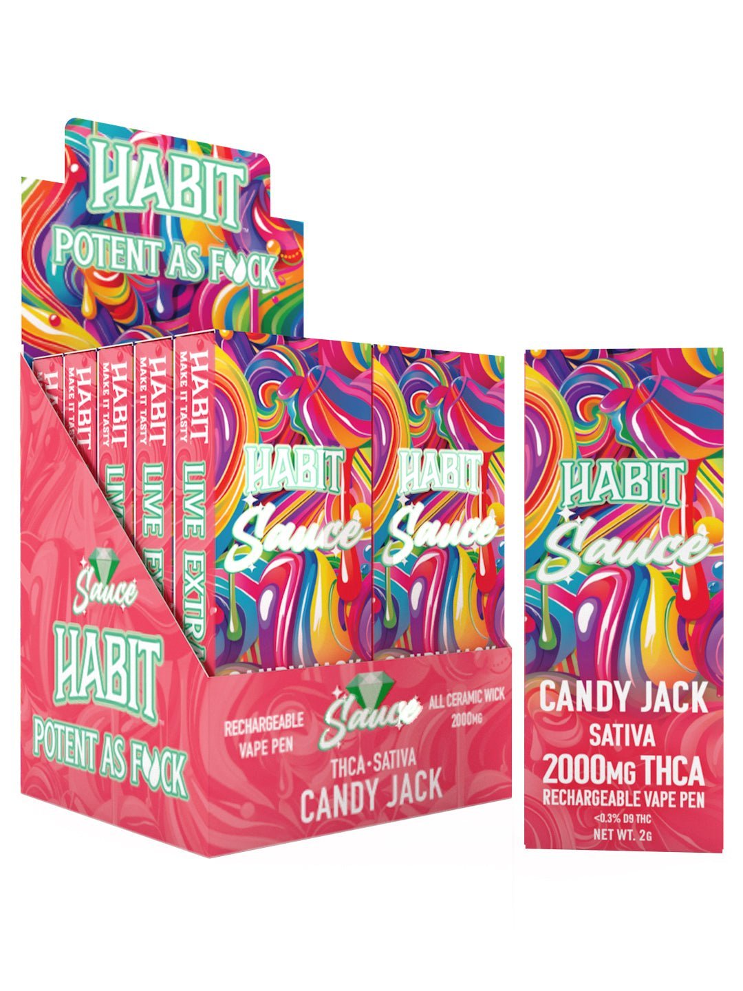 THCA 2000mg 10pk Rechargeable Vape - Candy Jack (Sativa) - Tree Spirit Wellness