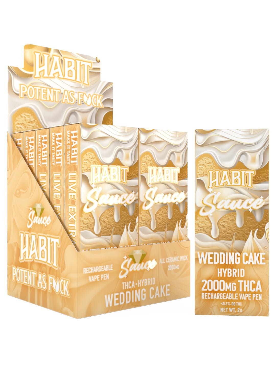 THCA 2000mg 10pk Rechargeable Vape - Wedding Cake (Hybrid) - Tree Spirit Wellness