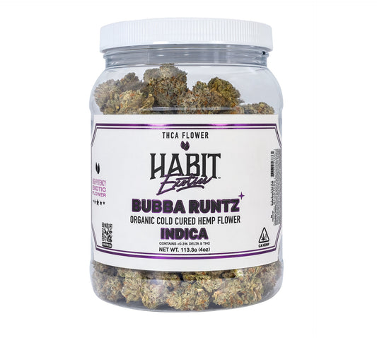 THCA Exotics Flower Jar Bubba Runtz 4oz (Indica) - BULK - Tree Spirit Wellness