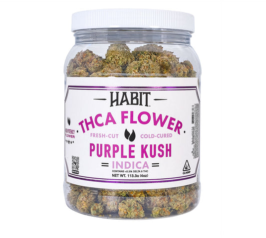 THCA Flower Jar Purple Kush 4oz (Indica) - Tree Spirit Wellness