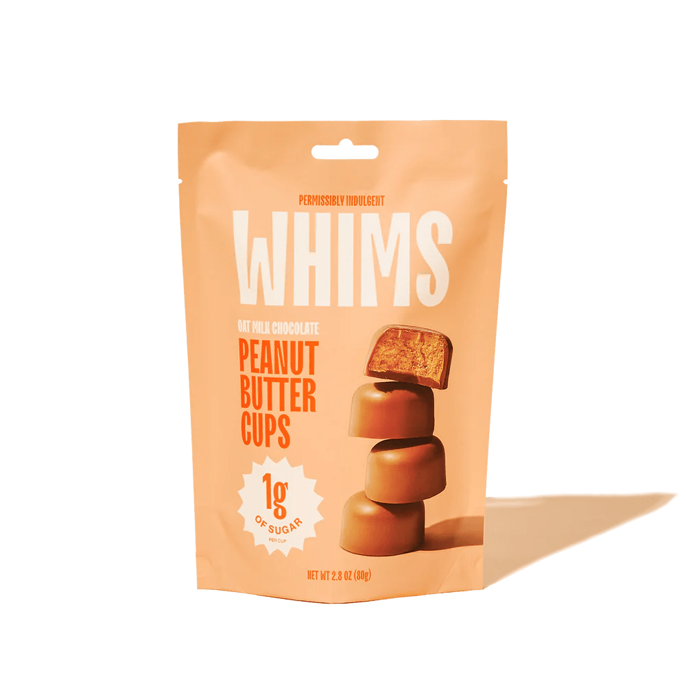 Whims Delights Oat Milk Chocolate Peanut Butter Cups (Stand - up Pouches) - Tree Spirit Wellness