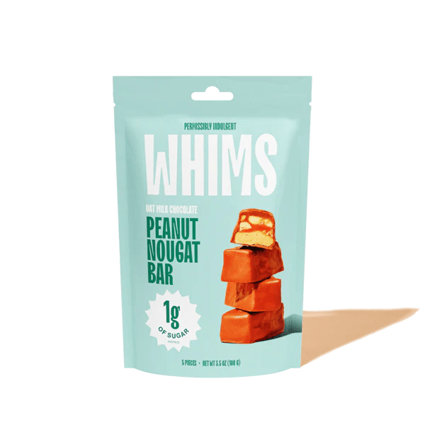 Whims Delights Oat Milk Chocolate Peanut Nougat Bars - Case of 6/5 count - Tree Spirit Wellness