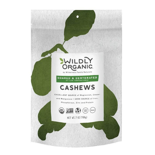 WILDLY ORGANIC Nuts | Soaked & Dried | Certified Organic| Cashews | 7 oz. - Tree Spirit Wellness