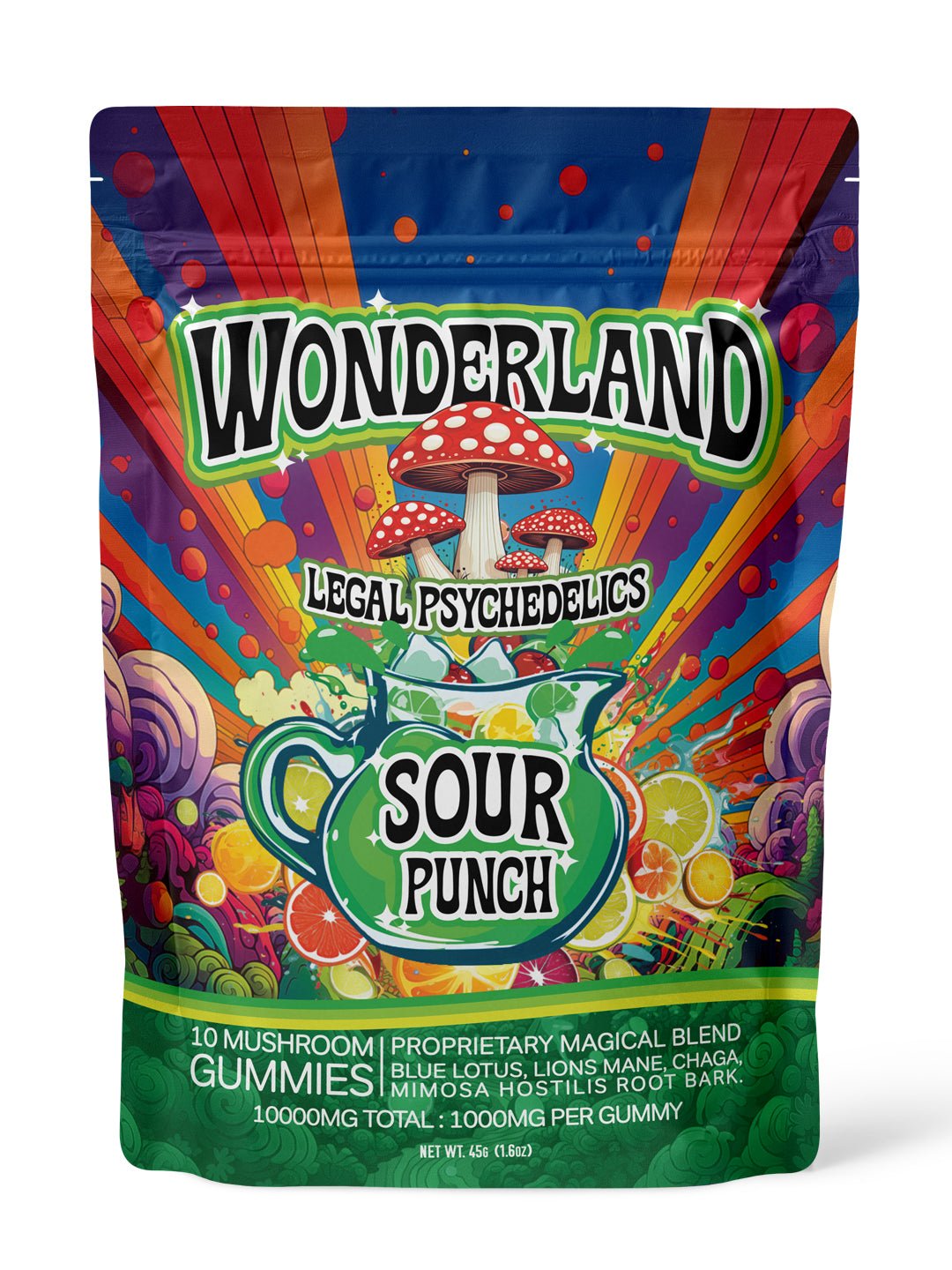 Wonderland Mushroom Gummies Sour Punch 10ct - Tree Spirit Wellness