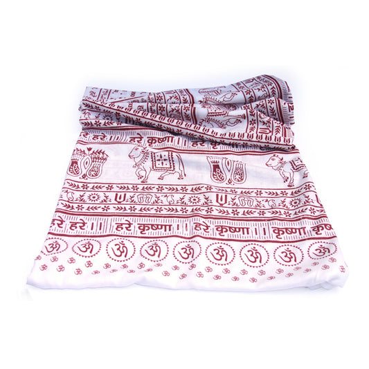 Meditation Yoga Prayer Shawl - Mantra - White Large