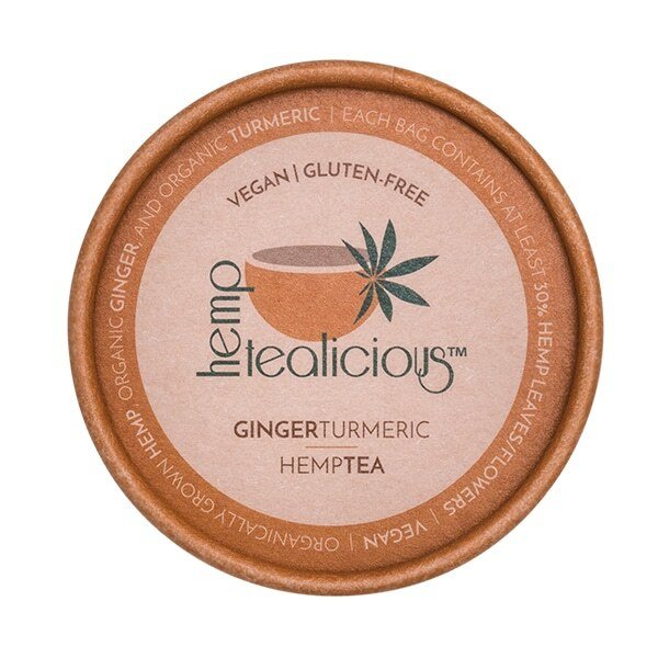 Hemptealicious Ginger Turmeric Hemp Leaf Tea - Tree Spirit Wellness