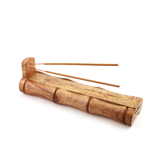 Incense Burner - Bamboo Holder and Storage - Tree Spirit Wellness