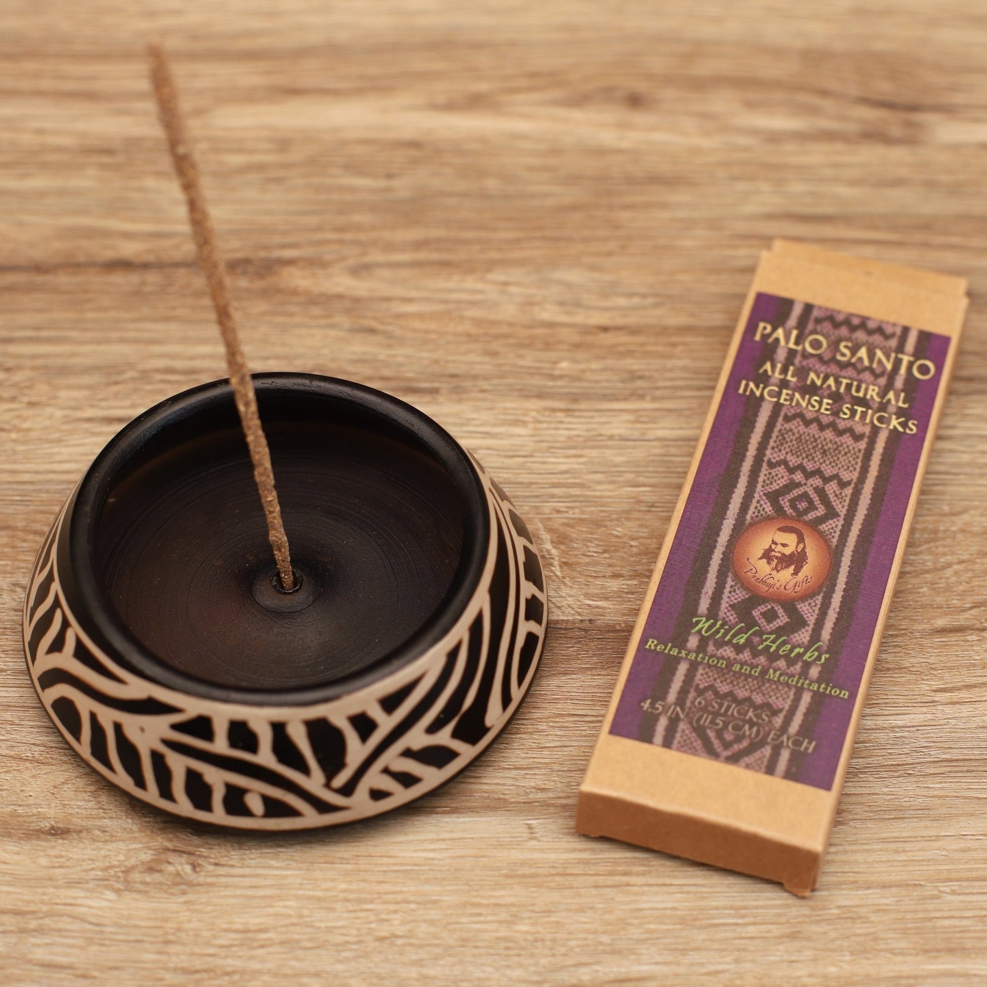 Incense Burner - Peruvian Ceramic Incense Burner for Stick and Cone Incense - Waves - 4.5" - Tree Spirit Wellness