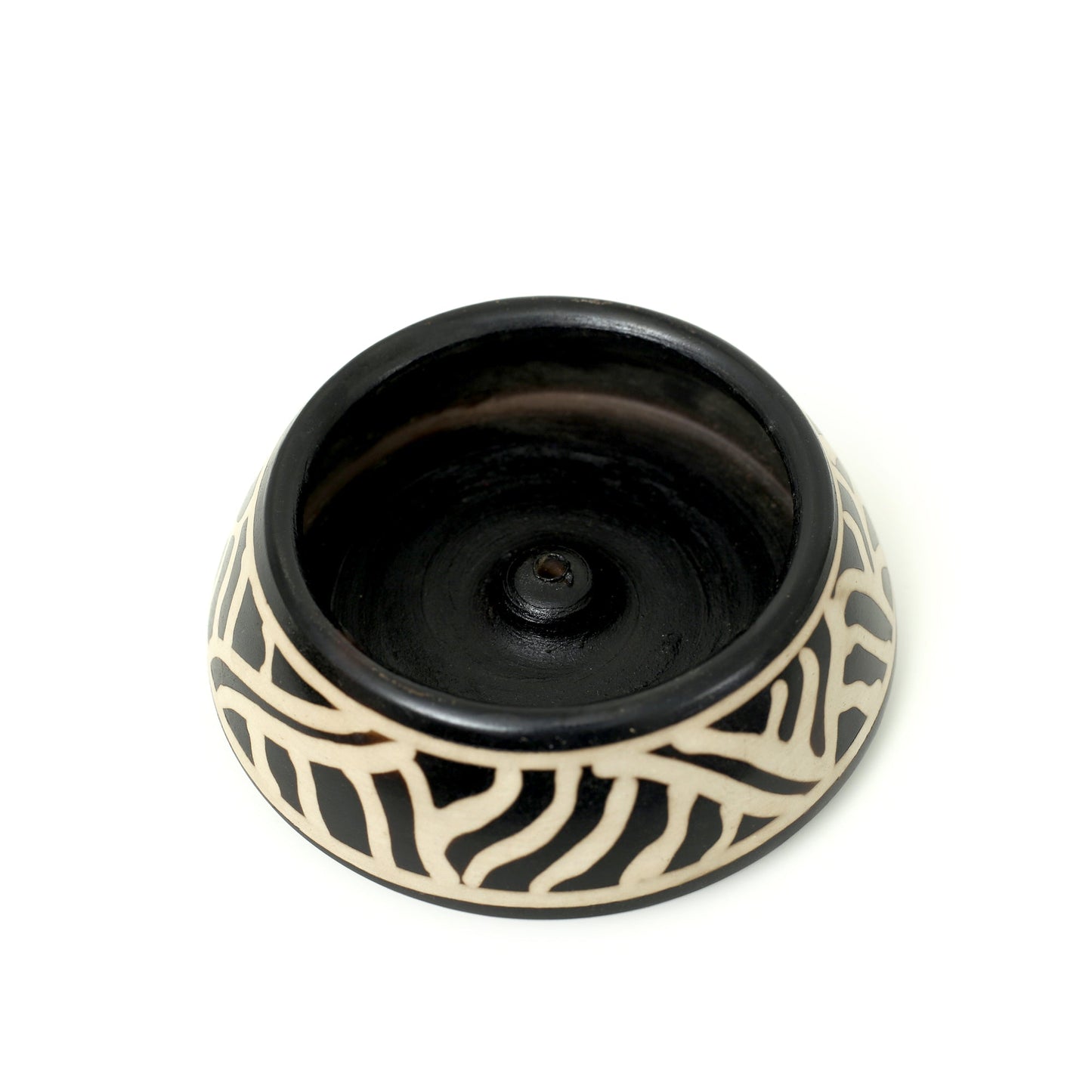 Incense Burner - Peruvian Ceramic Incense Burner for Stick and Cone Incense - Waves - 4.5" - Tree Spirit Wellness