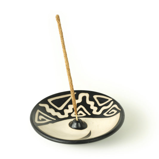 Incense Burner - Peruvian Ceramic Incense Burner for Stick Incense - 4.75" - Tree Spirit Wellness