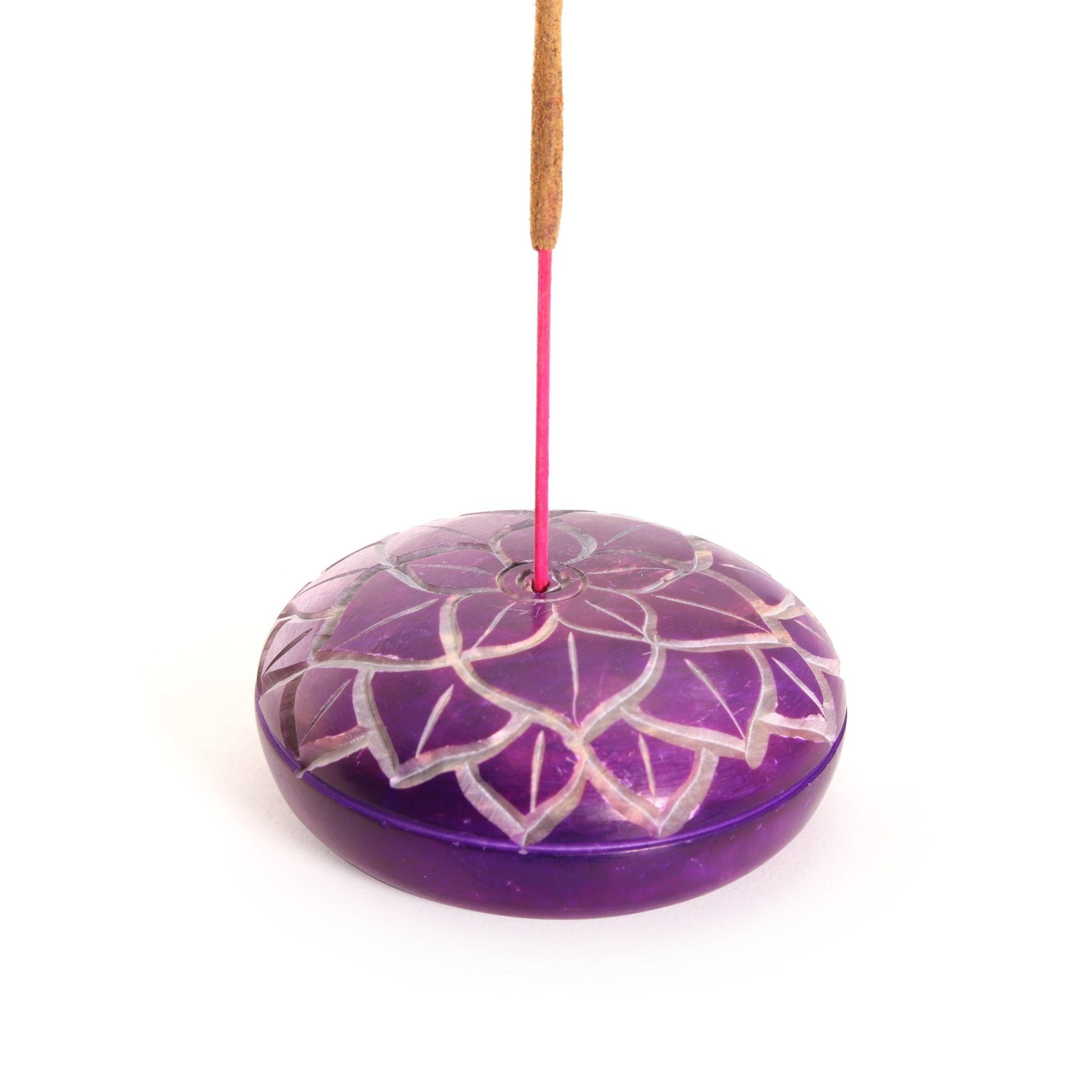 Incense Burner - Soapstone Pebble Crown Chakra Sahasrara 2.5" - Tree Spirit Wellness