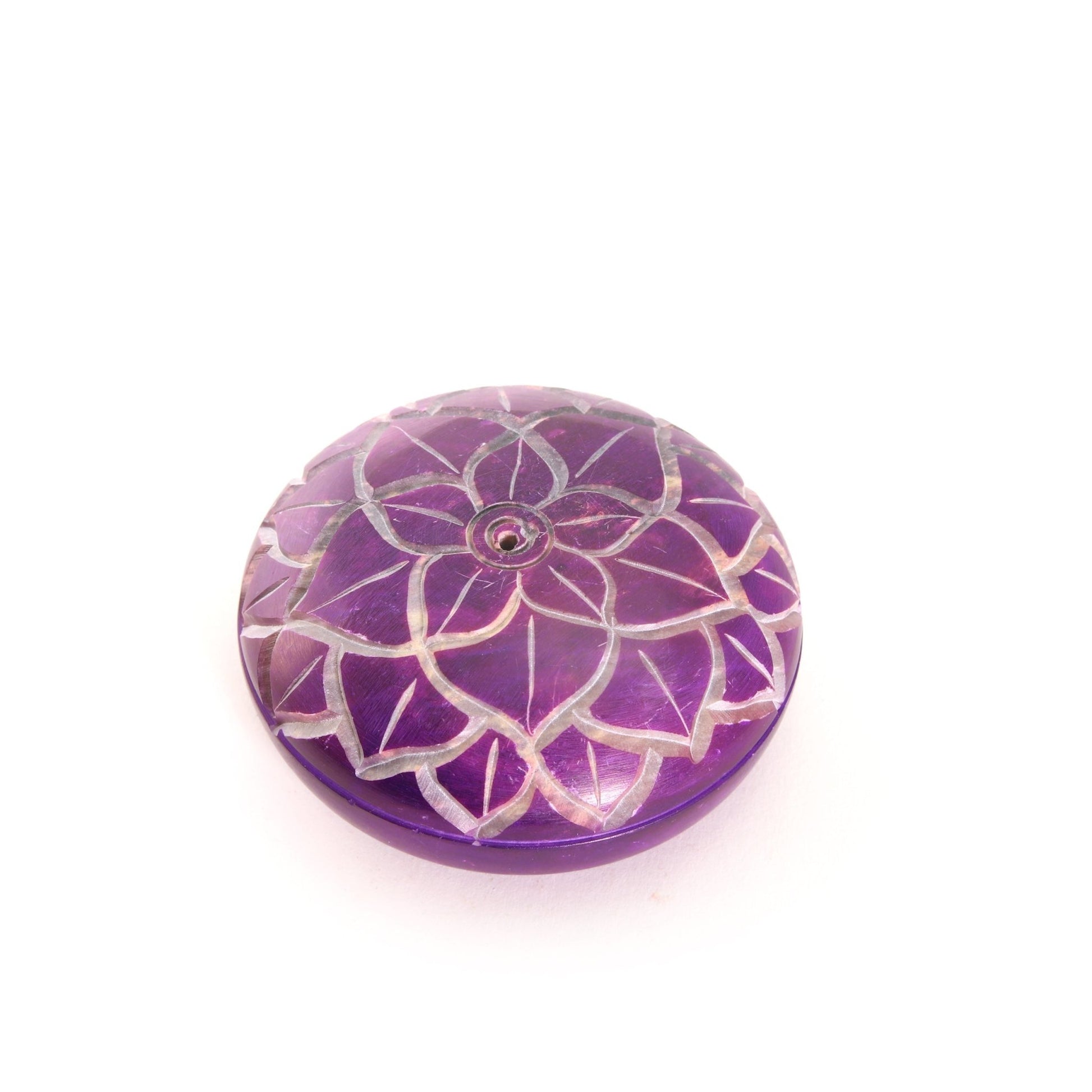 Incense Burner - Soapstone Pebble Crown Chakra Sahasrara 2.5" - Tree Spirit Wellness