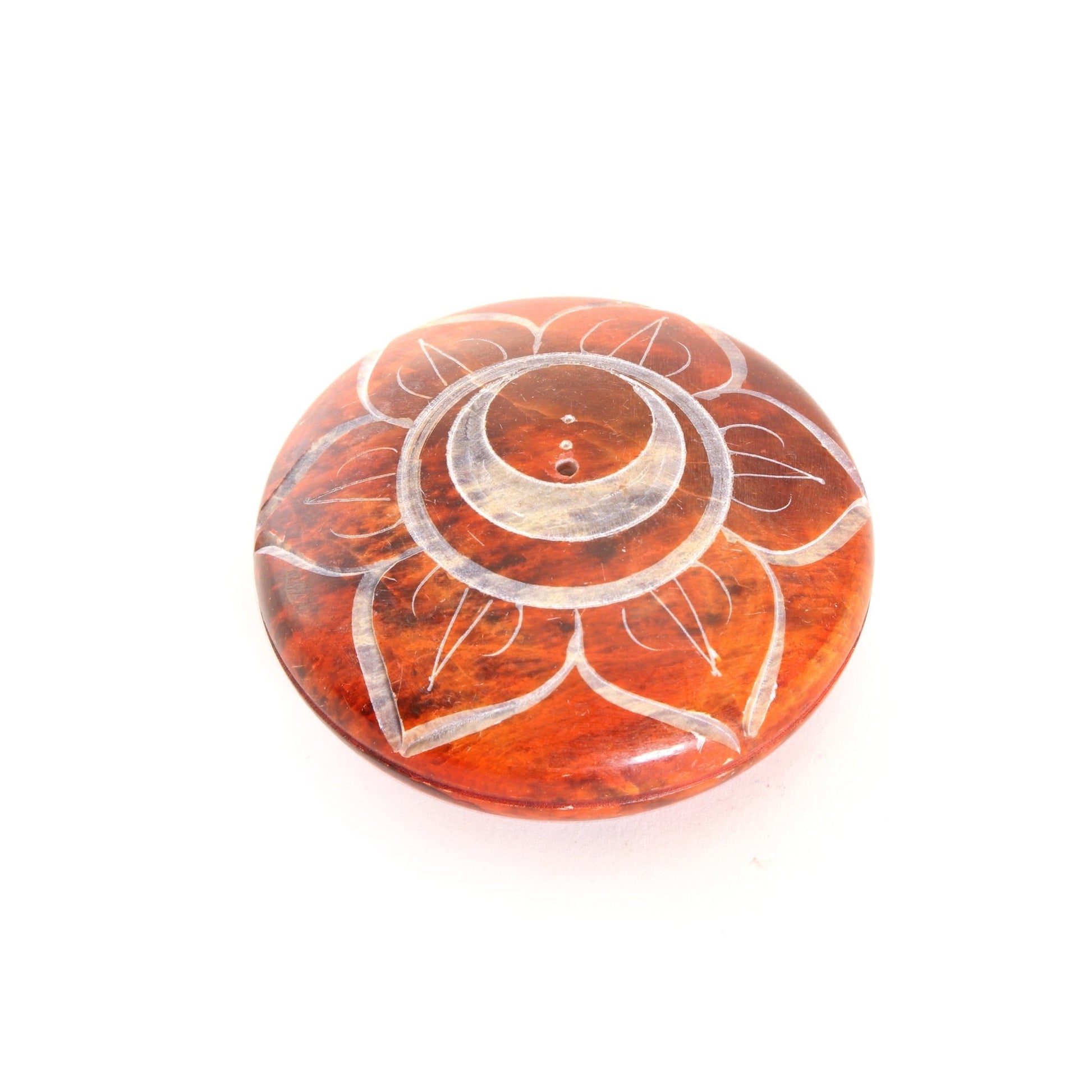 Incense Burner - Soapstone Pebble Sacral Chakra Svadhishtana 2.5" - Tree Spirit Wellness