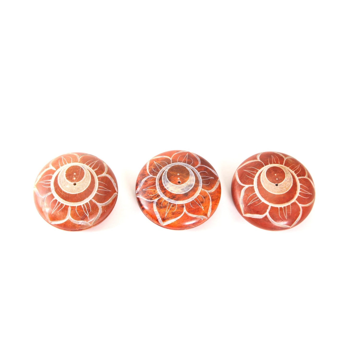 Incense Burner - Soapstone Pebble Sacral Chakra Svadhishtana 2.5" - Tree Spirit Wellness