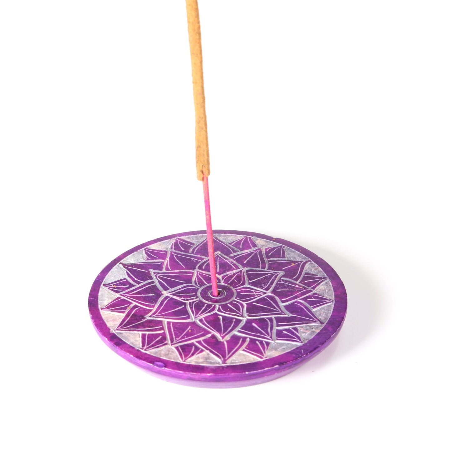 Incense Burner - Soapstone Plate Crown Chakra Sahasrara 3" - Tree Spirit Wellness