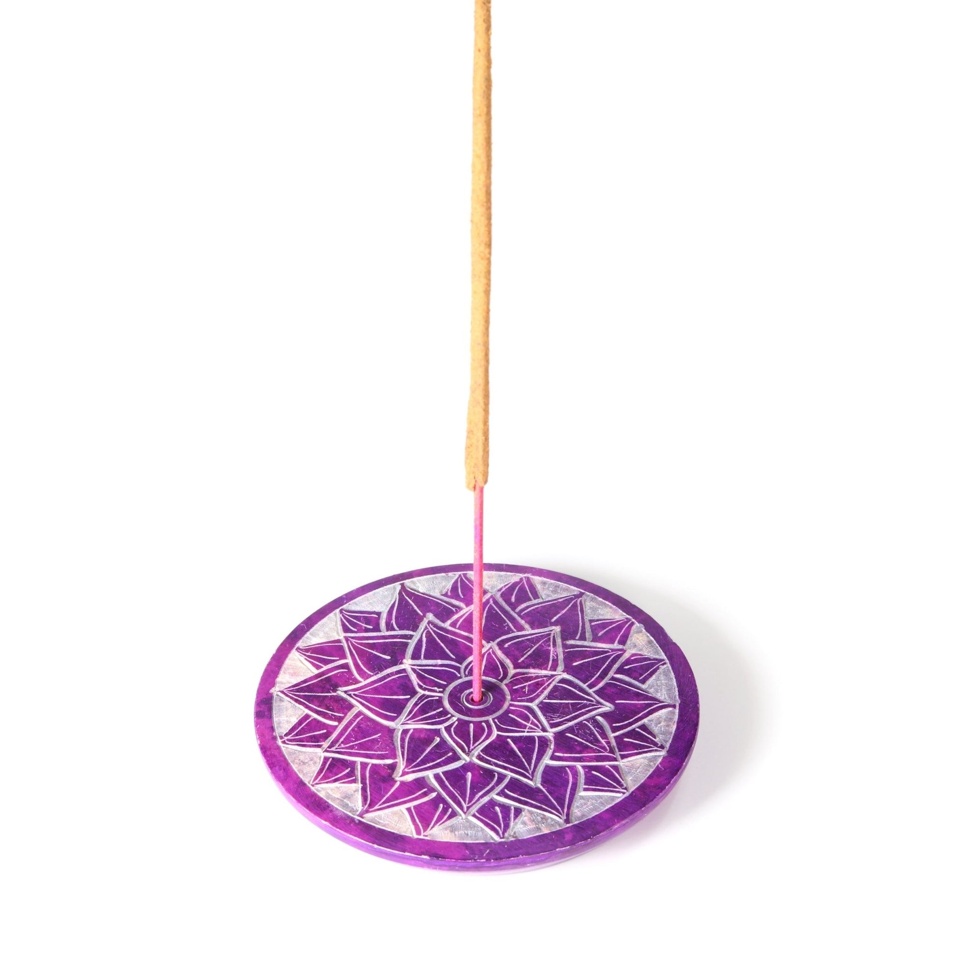 Incense Burner - Soapstone Plate Crown Chakra Sahasrara 3" - Tree Spirit Wellness