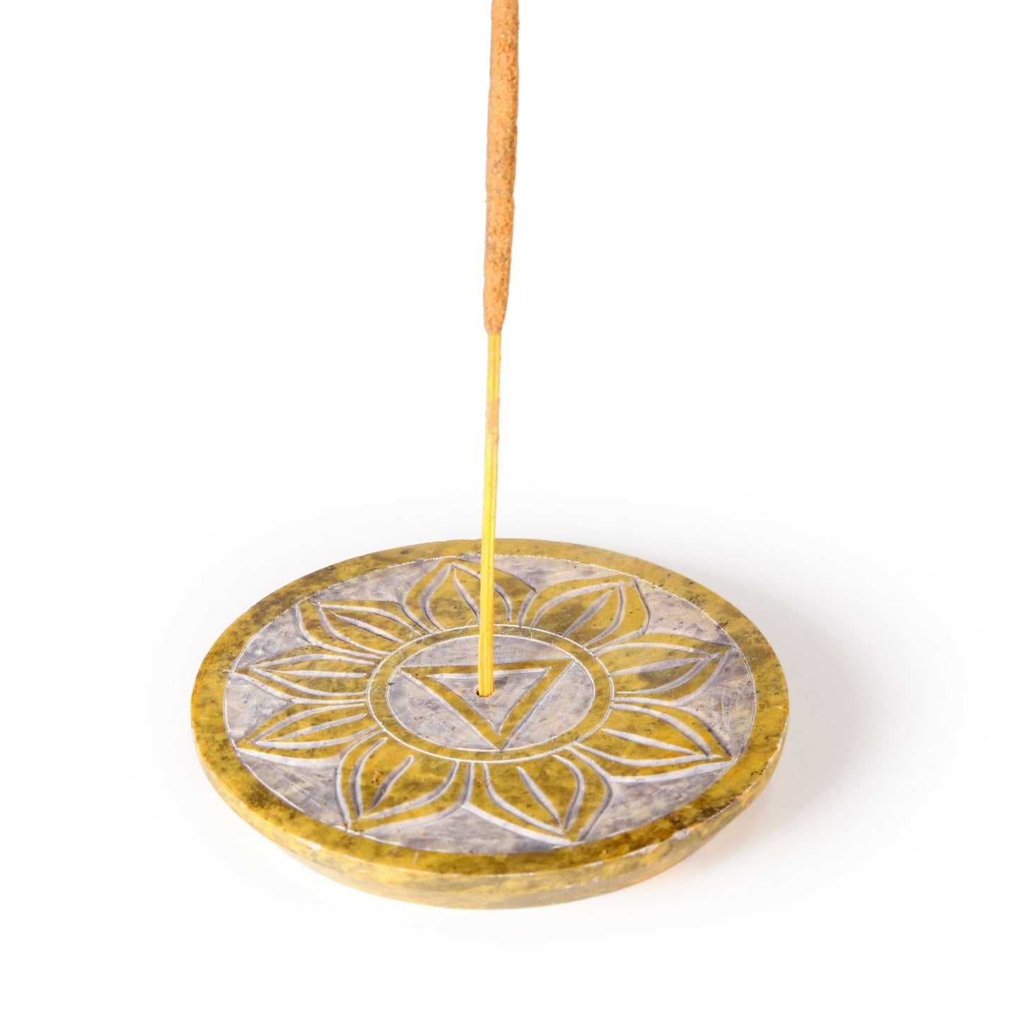 Incense Burner - Soapstone Plate Solar Plexus Chakra Manipura 3" - Tree Spirit Wellness