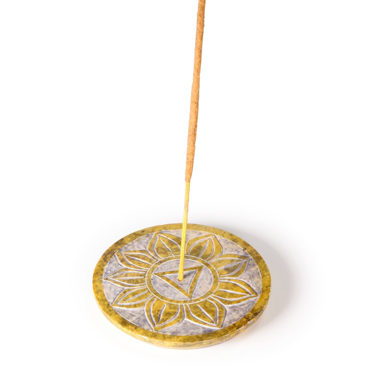 Incense Burner - Soapstone Plate Solar Plexus Chakra Manipura 3" - Tree Spirit Wellness