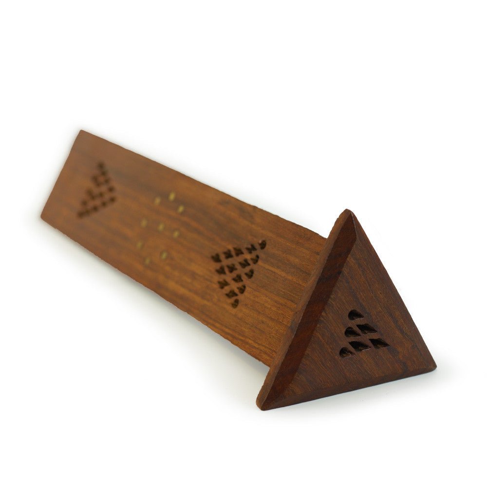 Incense Burner - Wooden Triangle Tower - Tree Spirit Wellness