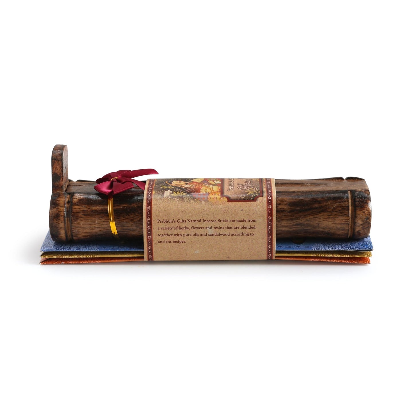 Incense Gift Set - Bamboo Burner + 3 Meditation Incense Stick & Greeting - Thinking of you - Tree Spirit Wellness