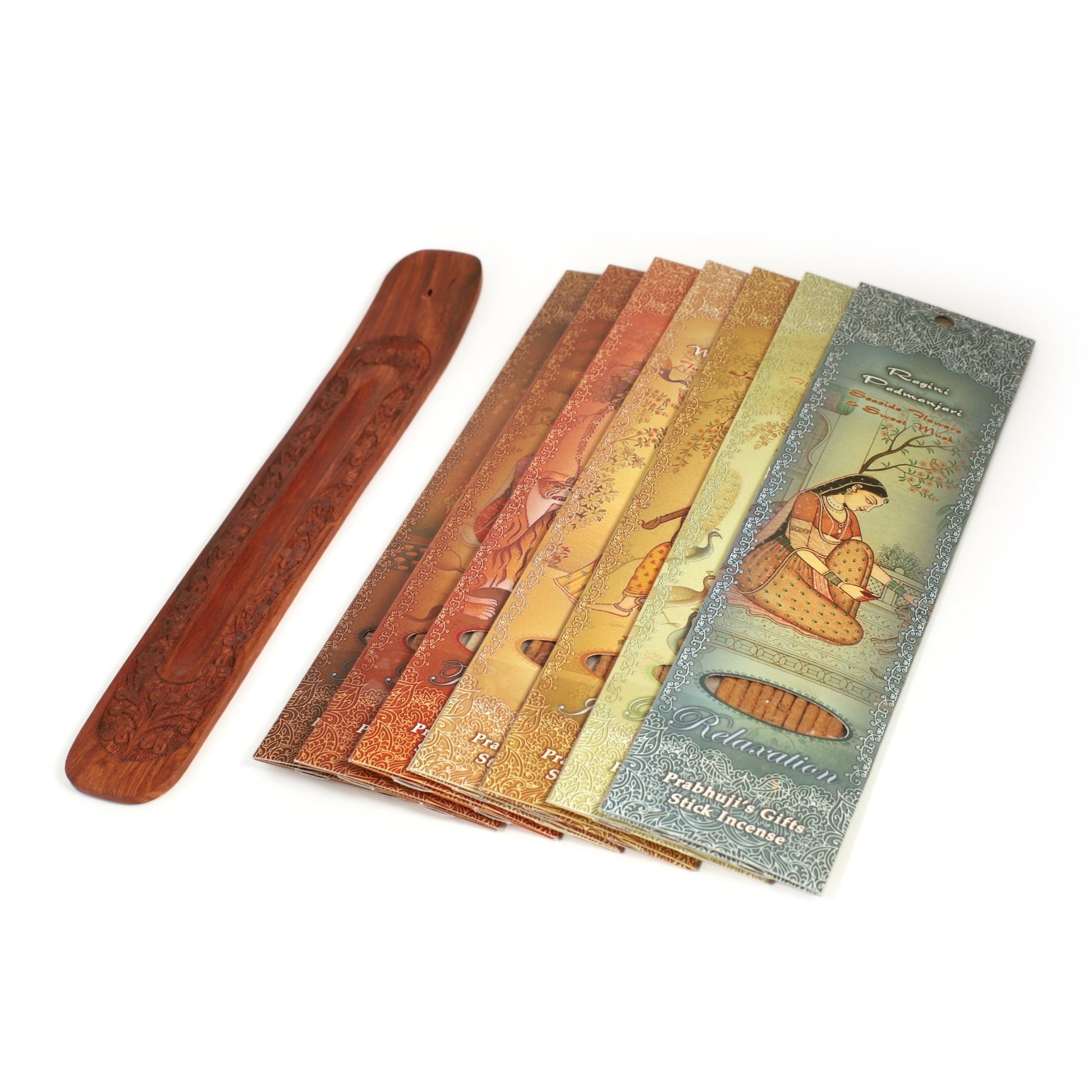 Incense Gift Set - Flat Burner + 7 Harmony Incense Stick & greeting A Precious Reminder that You are Loved - Tree Spirit Wellness