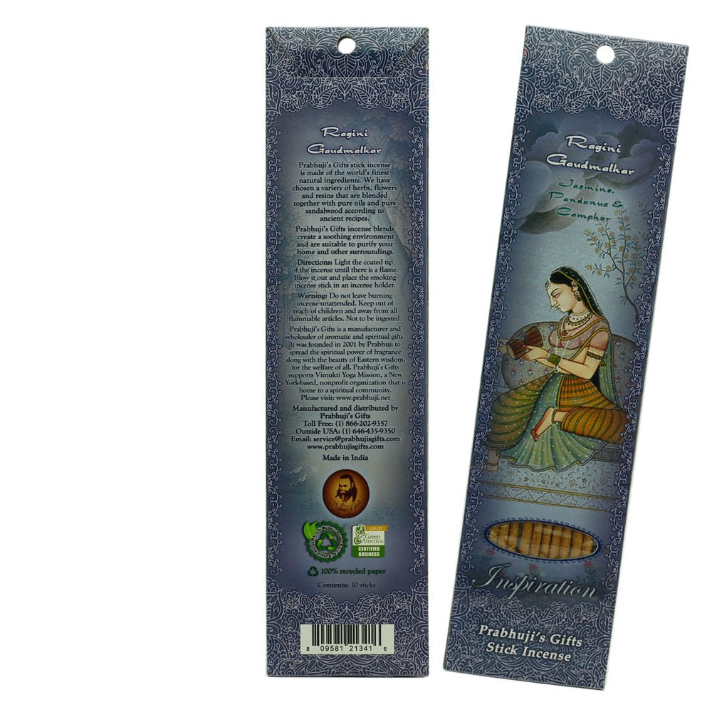 Incense Sticks Ragini Gaudmalhar - Jasmine, Pandanus, and Camphor - Inspiration - Tree Spirit Wellness