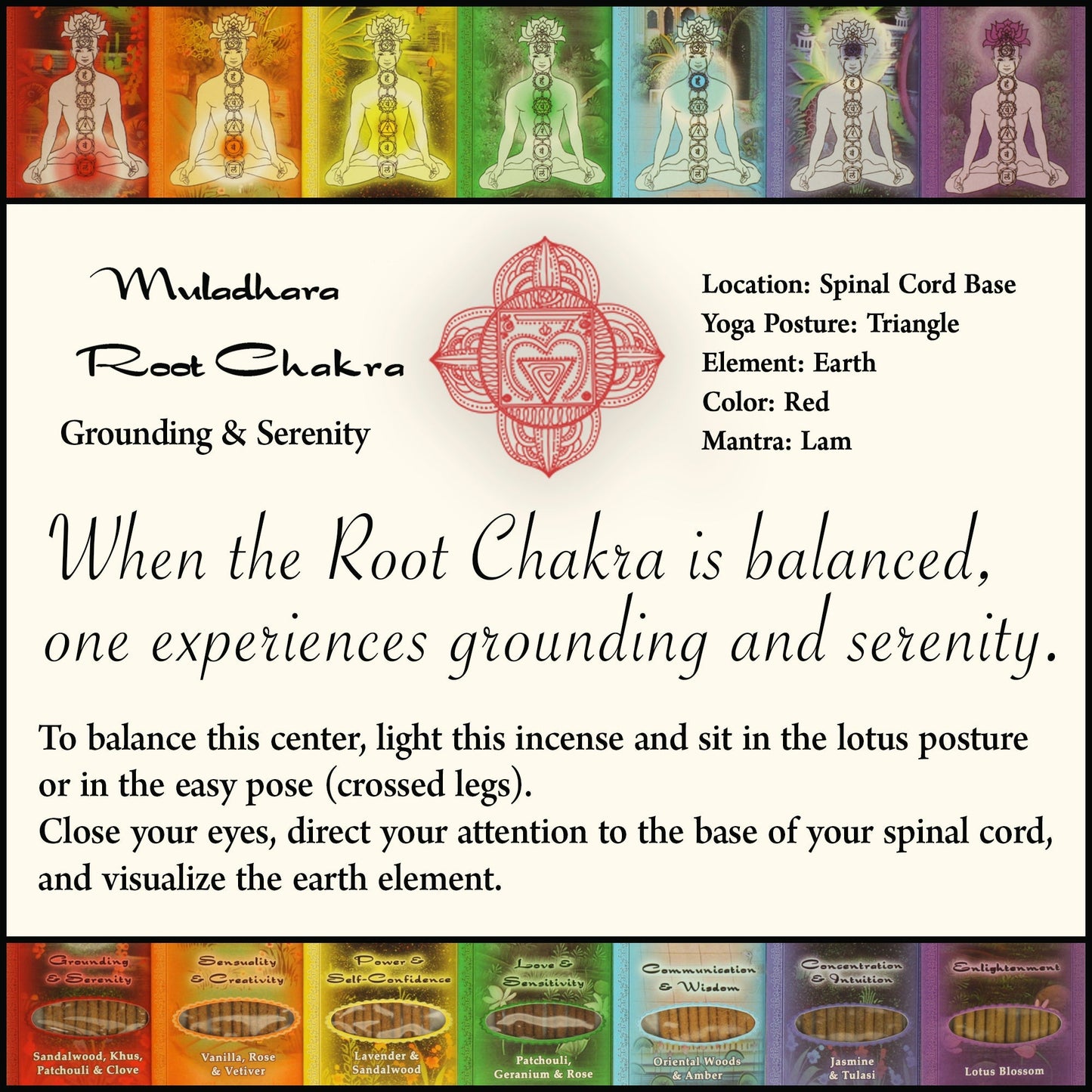 Incense Sticks Root Chakra Muladhara - Grounding and Serenity - Tree Spirit Wellness