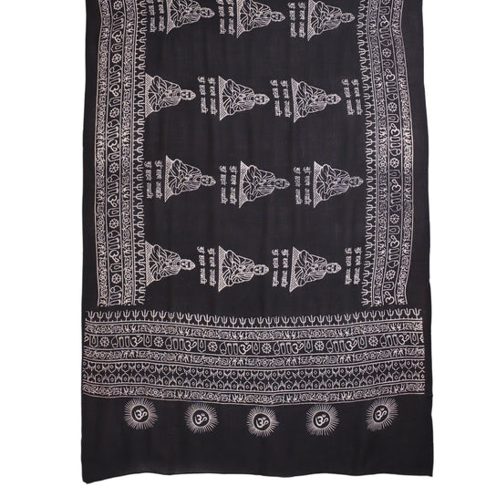 Meditation Yoga Prayer Shawl - Buddha - Black Large - Tree Spirit Wellness