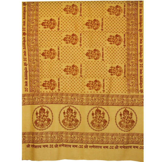 Meditation Yoga Prayer Shawl - Ganesh - Yellow Large - Tree Spirit Wellness