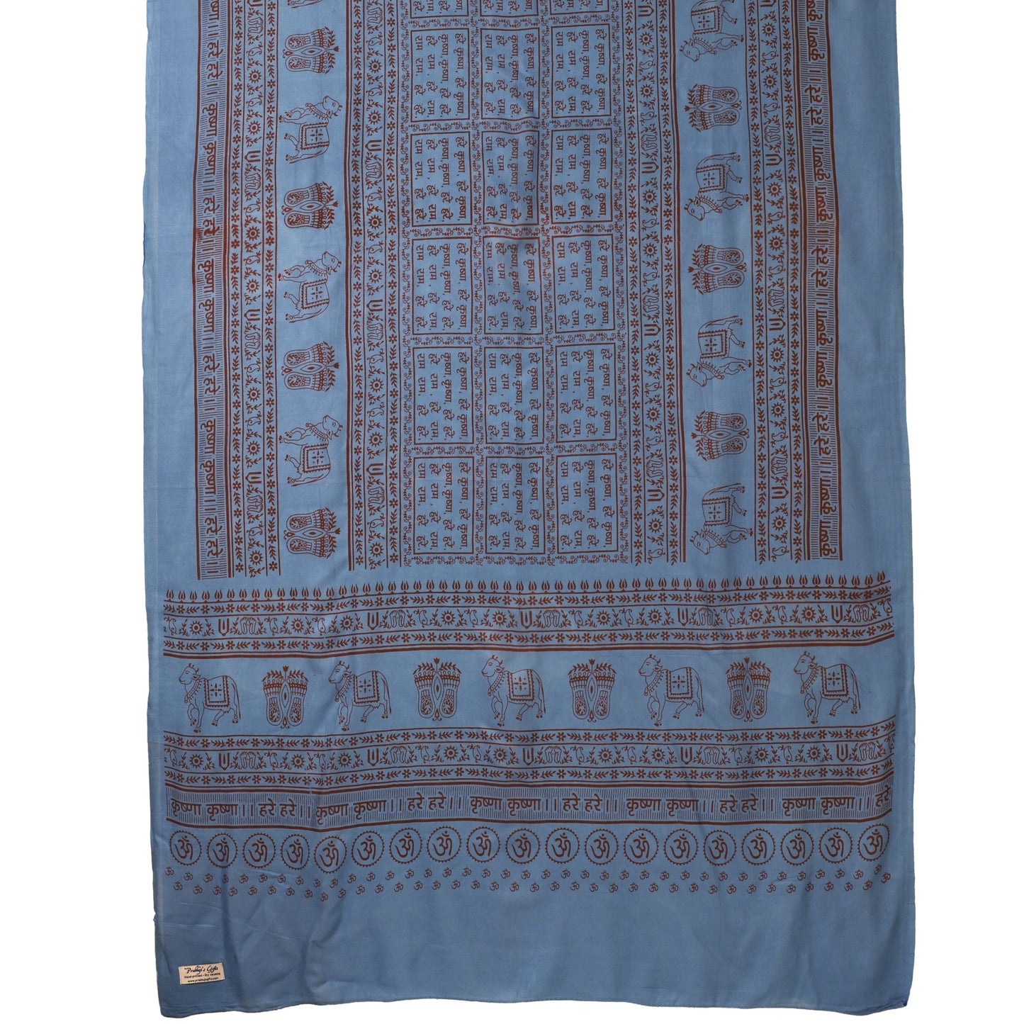 Meditation Yoga Prayer Shawl - Maha Mantra - Denim Blue Large - Tree Spirit Wellness