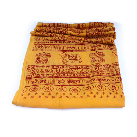 Meditation Yoga Prayer Shawl - Maha Mantra - Yellow Large - Tree Spirit Wellness