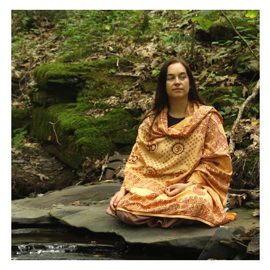 Meditation Yoga Prayer Shawl - Mantra Om - Peach Large - Tree Spirit Wellness